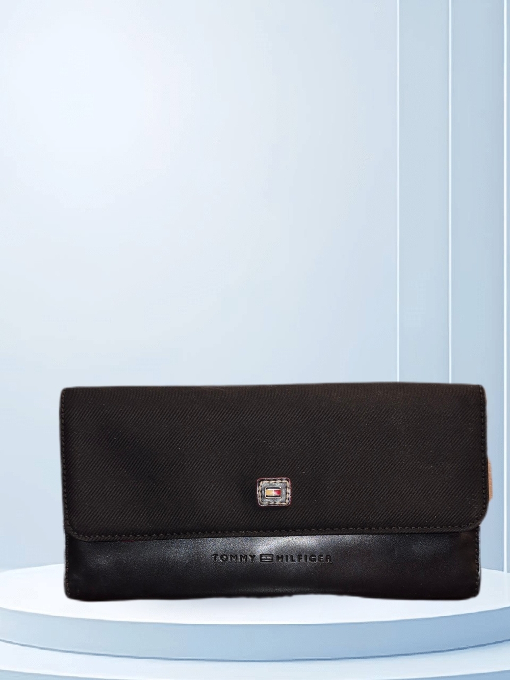 Tommy Hilfiger Black Fold-Over Clutch Wallet